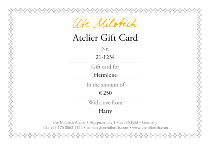 Gift Card from Ute Milotich Atelier